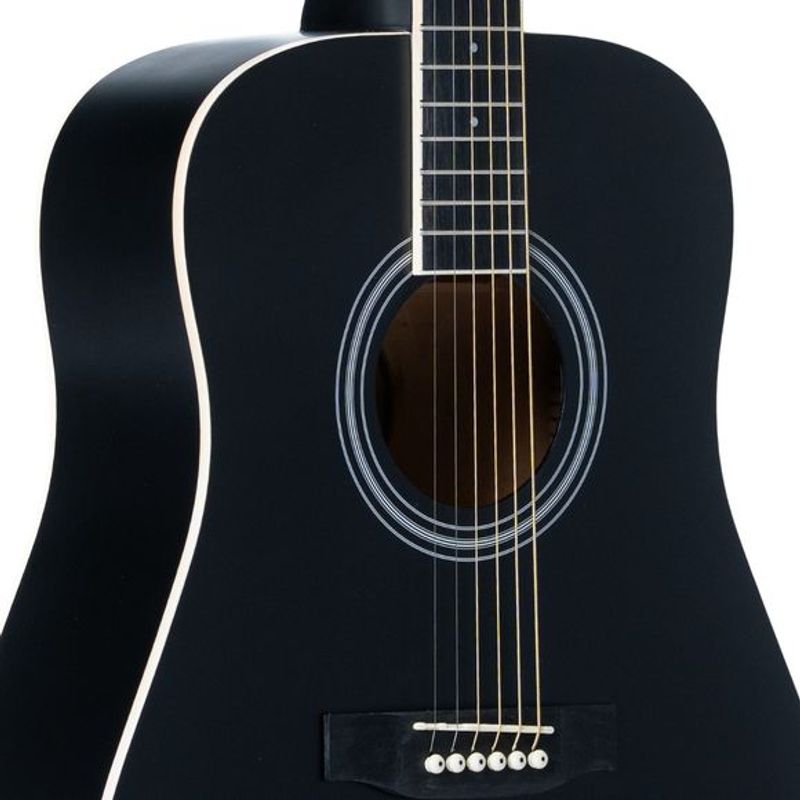 Sant Guitars AC-84L SBK venstrehendt-stålstrengsgitar satin black
