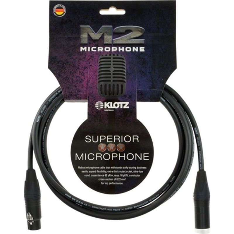Klotz M2 Superior mic cable Neutrik XLR/XLR 1 m