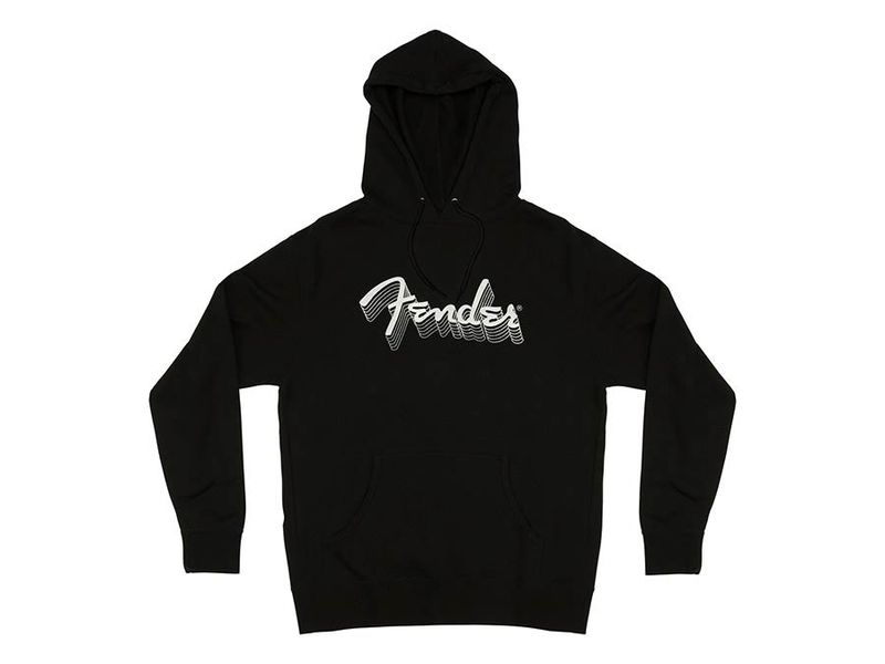 Fender Clothing reflective hoodie XL, Svart