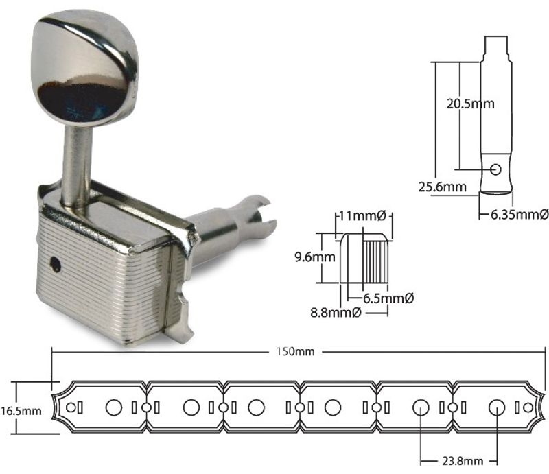 Gotoh SD91-05M 6 stk venstre stemmeskruer