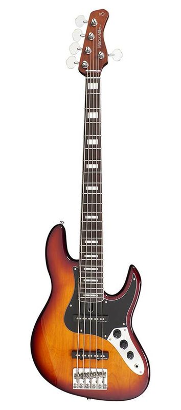 Sire V5.24 A5/TS Marcus Miller alder 24 fret 5-string passive bass guitar tobacco sunburst