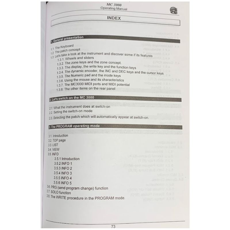 Fysisk Operating Manual for Oberheim MC 3000