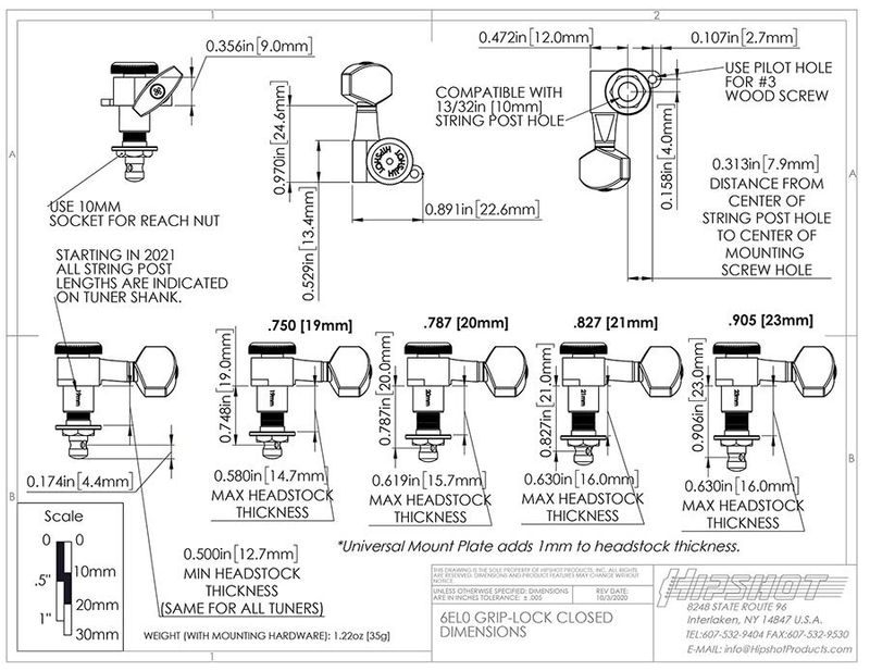 Hipshot Stemmeskruer Oppgraderingssett HS6K1EL0GST 