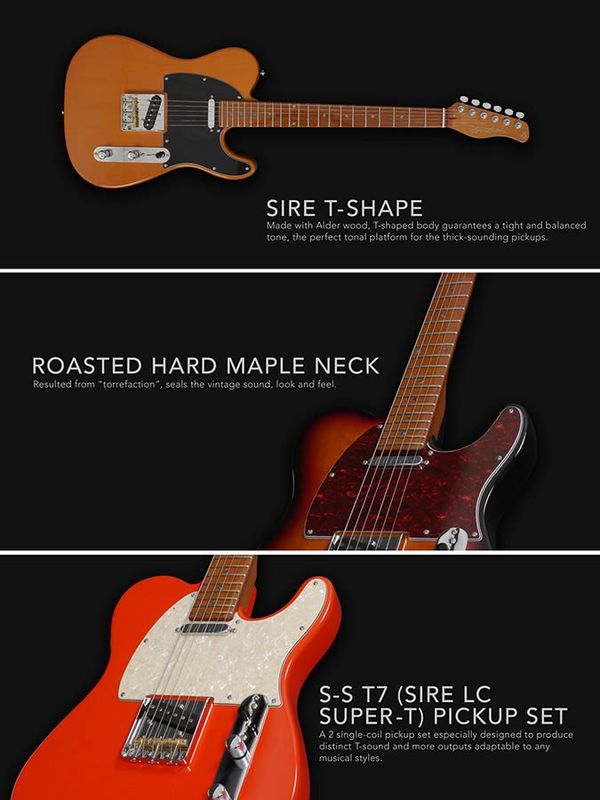 Sire T7/FR Larry Carlton electric guitar T-style fiesta red