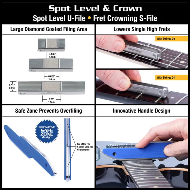 MusicNomad MN880 Premium Guitar Tech Fret Tool Set - 18 deler
