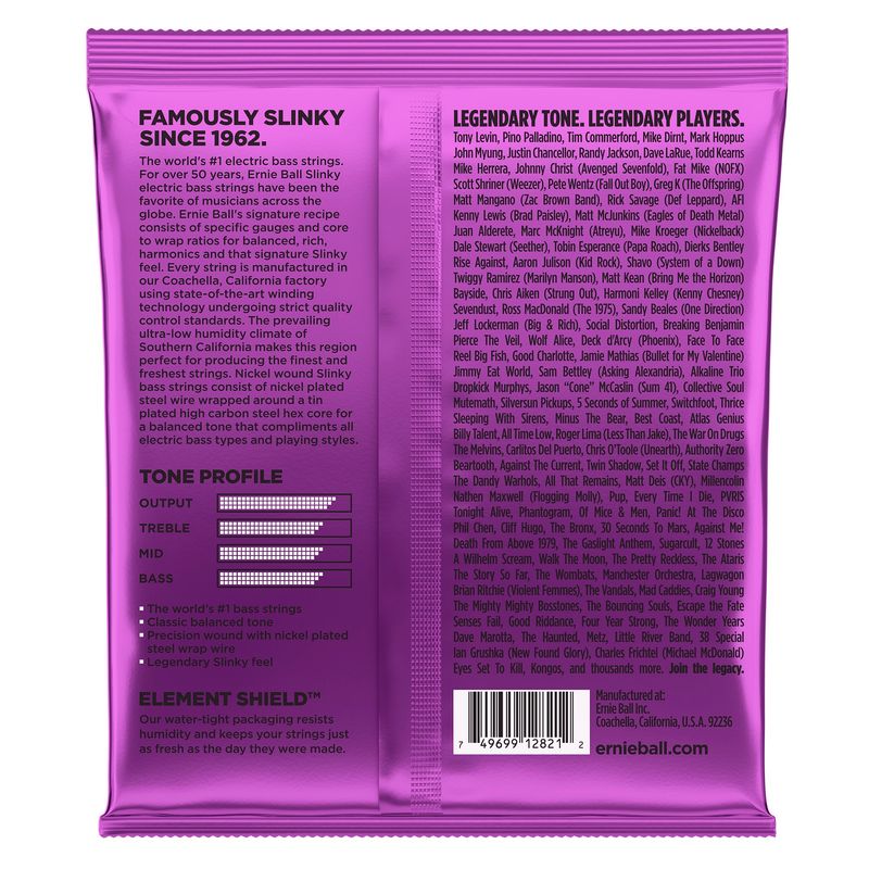 Ernie Ball 2821 5-String Bass Power Slinky Nickel