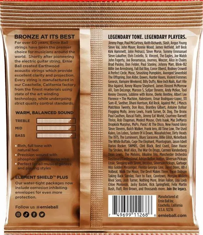 Ernie Ball 3550 Earthwood PSB Extra Light 3-Pack