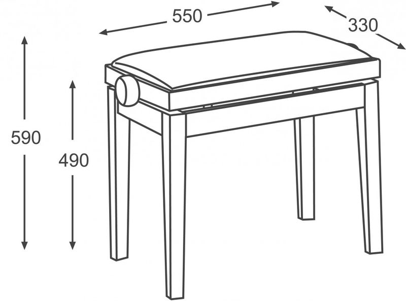Hidrau BG27 Regulerbar Pianokrakk Svart Blank