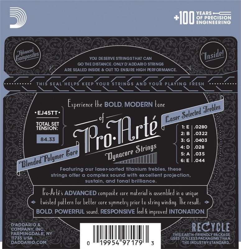 Daddario EJ45TT Nylonstrenger Normal Tension