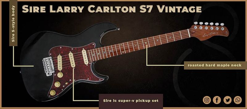 Sire S7V/BK Vintage Series Larry Carlton electric guitar S Vintage style black