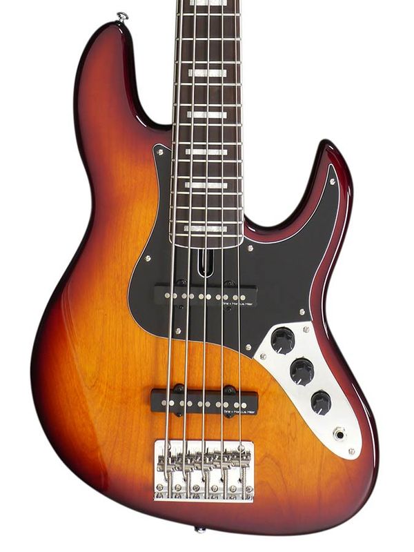 Sire V5.24 A5/TS Marcus Miller alder 24 fret 5-string passive bass guitar tobacco sunburst