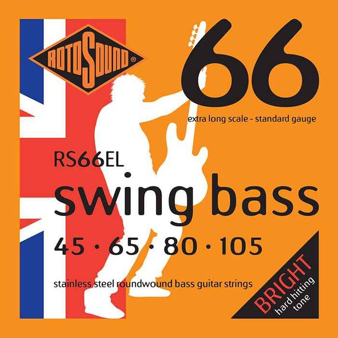 Hovedbilde Rotosound BASS (RS66EL) STAINLESS STEEL EXTRA LONG 45 65 80 105