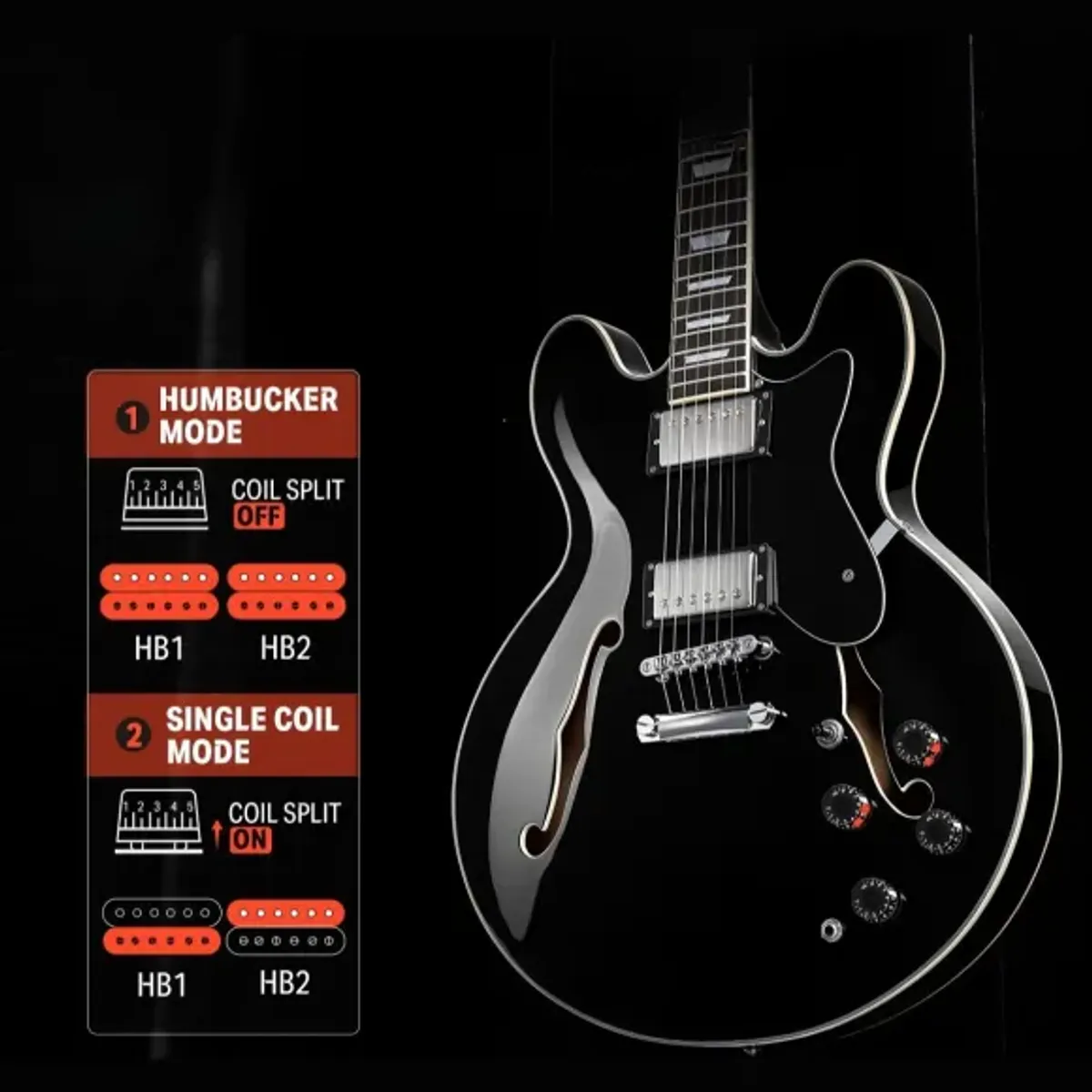 Donner DJP-1000D el-guitar black