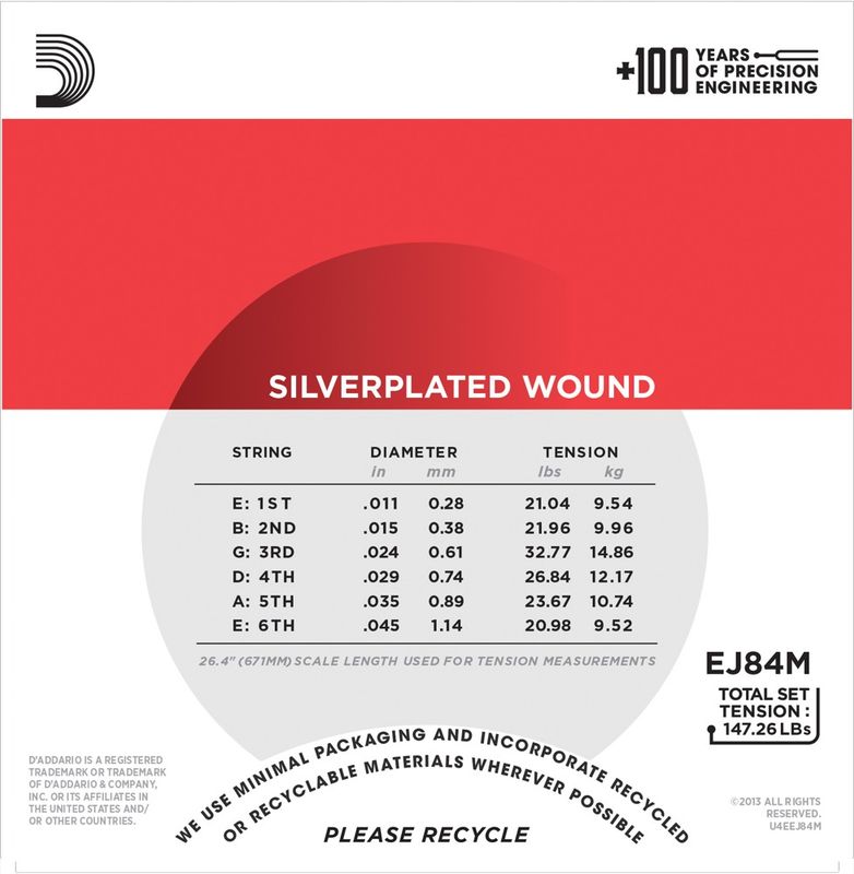 D´Addario EJ84M Gypsy Jazz Guitarstrenger 011-045