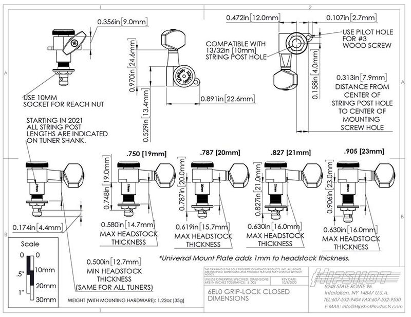Hipshot Stemmeskruer Oppgraderingssett 3L+3R HS6K2EL0B 