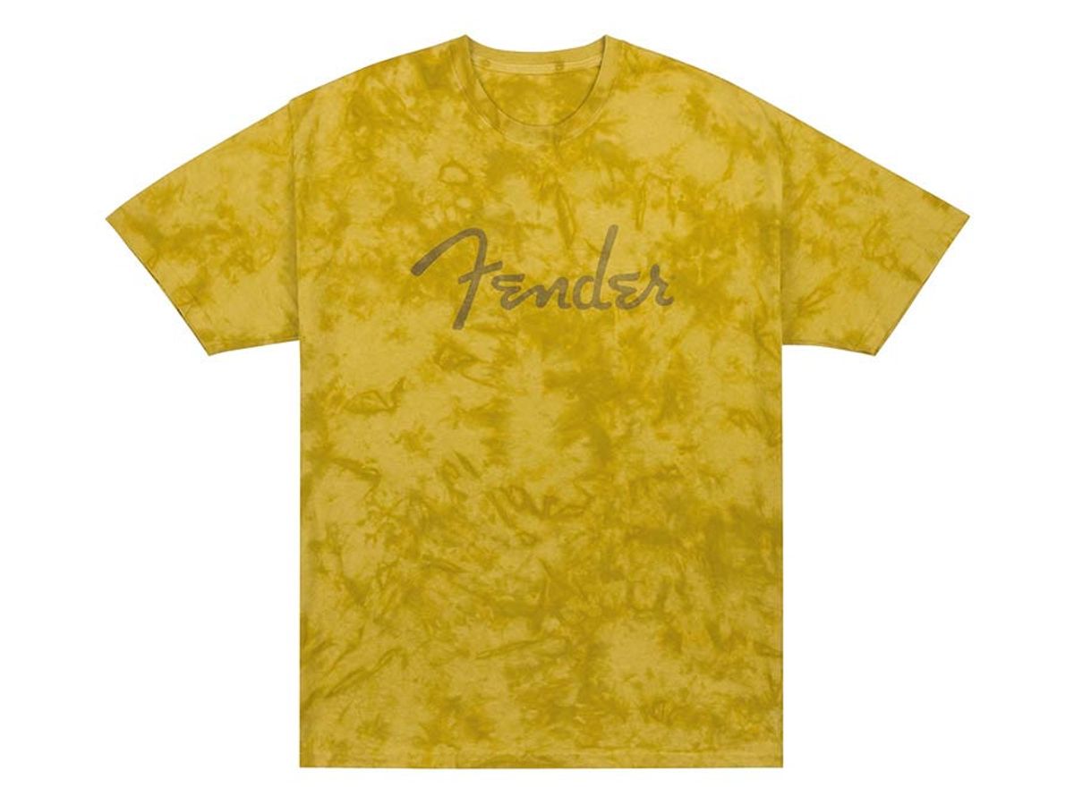 Fender  Spaghetti logo tie-dye T-Shirt, mustard, XXL