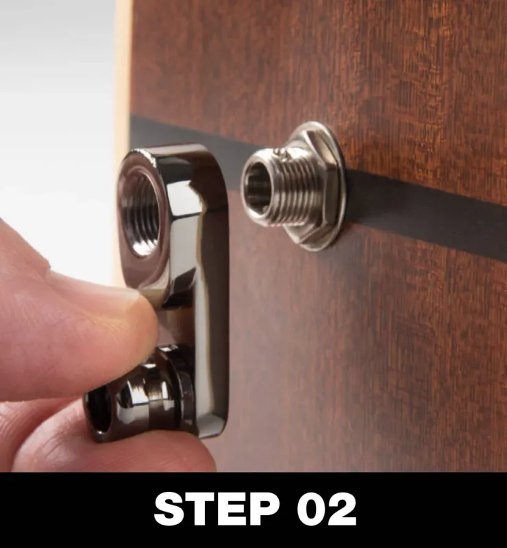 MusicNomad MN271 Acoustilok Metric Jack Adapter for Strap Locks til end pin jack med mm-gjenger